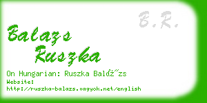 balazs ruszka business card